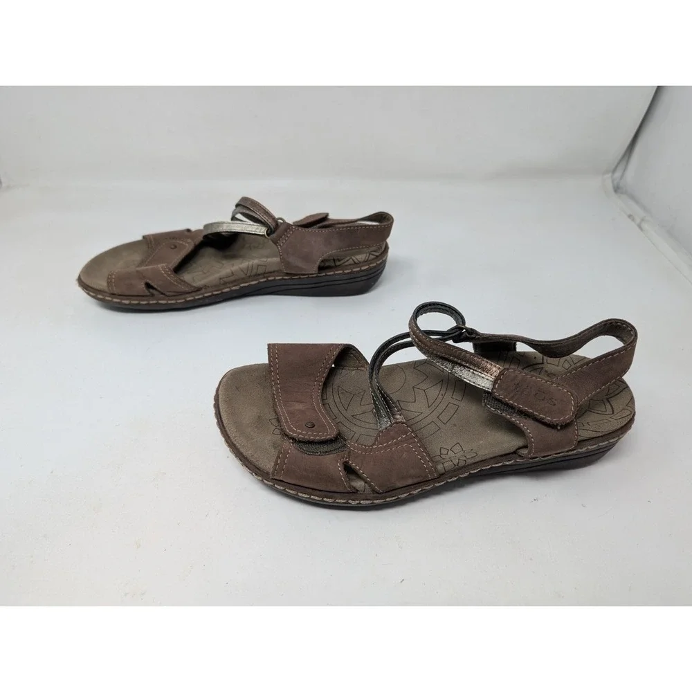 TAOS Answer Sandals Womens Size US‎ 7 EU 38 Brown Leather Comfort Ankle Strap